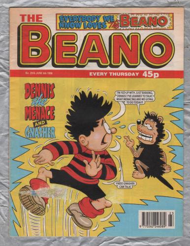 The Beano - Issue No.2916 - June 6th 1998 - `Dennis The Menace And Gnasher` - D.C. Thomson & Co. Ltd