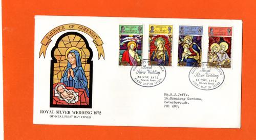 Bailiwick Of Guernsey - FDC - 1972 - Royal Silver Wedding Issue - Official First Day Cover