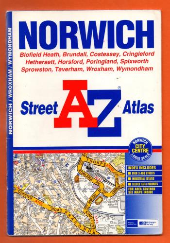 A-Z Street Atlas - `Norwich` - Edition 4 2000 - Georgian Publications - Softcover 