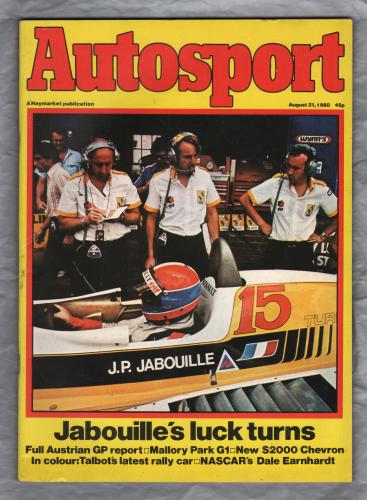 Autosport - Vol.80 No.8 - August 21st 1980 - `Austrian Grand Prix` - A Haymarket Publication