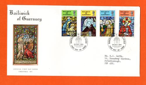 Bailiwick Of Guernsey - FDC - 1973 - Christmas Issue - Official First Day Cover