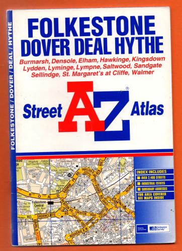 A-Z Street Atlas - `Folkestone Dover Deal Hythe` - Edition 1a (Partly Revised) 2002 - Georgian Publications - Softcover 