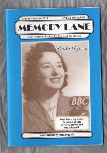 Memory Lane - Issue 167 - Summer 2010 - `Paula Green Story` - Published By Janette & Ray Pallett