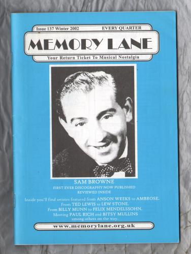 Memory Lane - Issue 137 - Winter 2002 - `Paul Rich` - Published By Janette & Ray Pallett