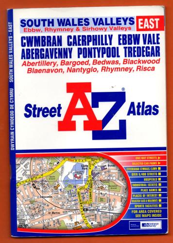 A-Z Street Atlas - `South Wales Valleys East` - Edition 1a (Part Revised) 2005 - Georgian Publications - Softcover 