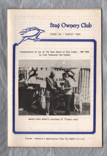 Stag Owners Club - Issue No.54 - August 1984 - `Technical Tips` - Published by The Stag Owners Club