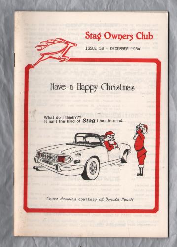 Stag Owners Club - Issue No.58 - December 1984 - `Technical Matters` - Published by The Stag Owners Club