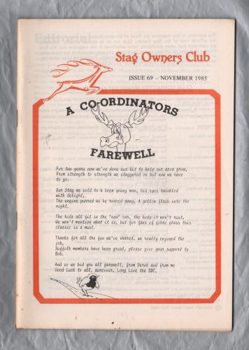 Stag Owners Club - Issue No.69 - November 1985 - `Technical Tips` - Published by The Stag Owners Club