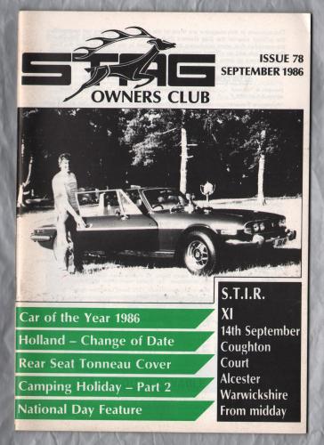 Stag Owners Club - Issue No.78 - September 1986 - `Technical Tips` - Published by The Stag Owners Club
