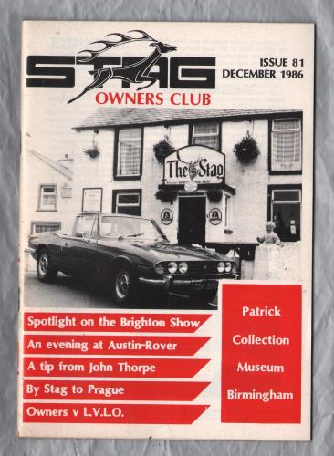 Stag Owners Club - Issue No.81 - December 1986 - `Technical Tips` - Published by The Stag Owners Club