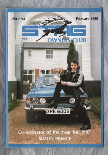Stag Owners Club - Issue No.94 - February 1988 - `Technical Tips` - Published by The Stag Owners Club
