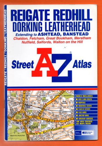 A-Z Street Atlas - `Reigate Redhill Dorking Leatherhead` - Edition 2a (Partly Revised) 2002 - Georgian Publications - Softcover 