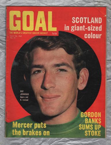 GOAL - Issue No.51 - July 26th 1969 - `Gordon Banks Sums Up Stoke` - Published by Longacre Press (IPC)