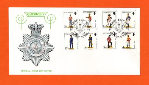 Bailiwick Of Guernsey - FDC - 1974 - Royal Guernsey Militia - Definitive Issue - 1/2p-1p-1 1/2p-2p-2 1/2p-3p-3 1/2p-4p Stamps