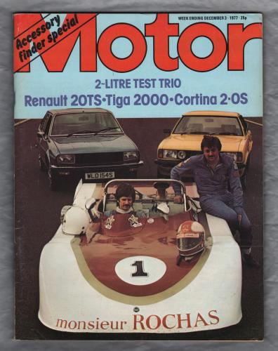 Motor Magazine - Vol.152 No.3920 - December 3rd 1977 - `Road Tests: Renault 20TS and Ford Cortina 2000S` - Published by IPC