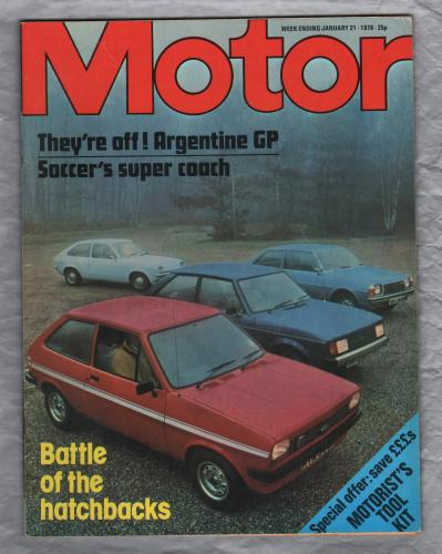 Motor Magazine - Vol.153 No.3927 - January 21st 1978 - `Group Test: Three Hatchbacks Verses the Sunbeam 1.3` - Published by IPC