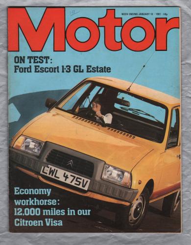 Motor Magazine - Vol.160 No.4078 - January 10th 1981 - `Road Tests: Escort 1.3GL and Citroen Visa` - Published by IPC