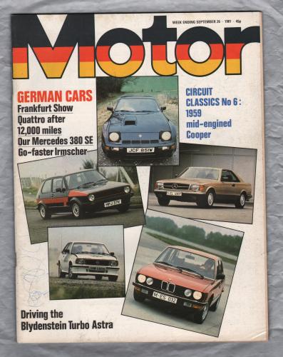 Motor Magazine - Vol.161 No.4116 - September 26th 1981 - `Tuned Car Test: Astra 1.3 GL Turbo` - Published by IPC