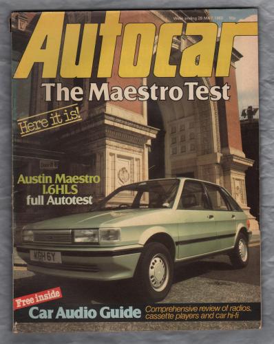 Autocar Magazine - Vol.158 No.4509 - May 28th 1983 - `Autotests: Austin Maestro 1.6HLS and Vauxhall Carlton 2.0GL` - Published by IPC