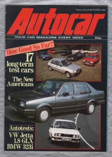 Autocar Magazine - Vol.162 No.4574 - September 8th 1984 - `Autotests: Volkswagen Jetta 1.8GLX and BMW 323i` - Published by IPC