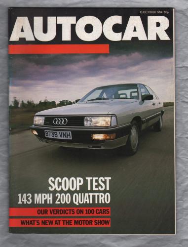 Autocar Magazine - October 10th 1984 - `Autocar Test: Audi 200 Quattro` - Published by Haymarket