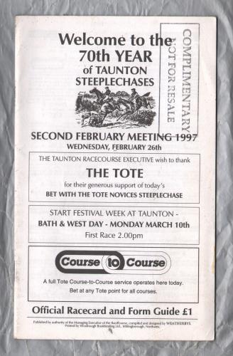 Taunton Racecourse - Wednesday 26th February 1997 - National Hunt Meeting