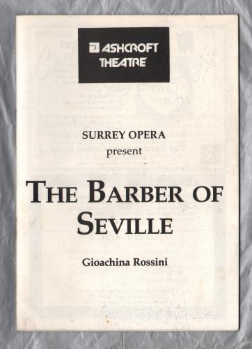 `The Barber Of Seville` by Gioachina Rossini - Directed by Martin Tyrrell - 14/20th June 1981 - Surrey Opera - Ashcroft Theatre, Croydon