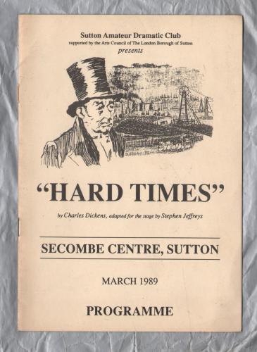 `Hard Times` by Charles Dickens (Adapted for the stage by Stephen Jeffreys) - Directed by Sheila Carr - March 1989 - Sutton Centre, Sutton