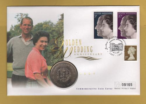 Westminster/Mercury - 20th November 1997 - `H.M Queen Elizabeth ll Golden Wedding Anniversary` - United Kingdom Coin/Stamp Cover