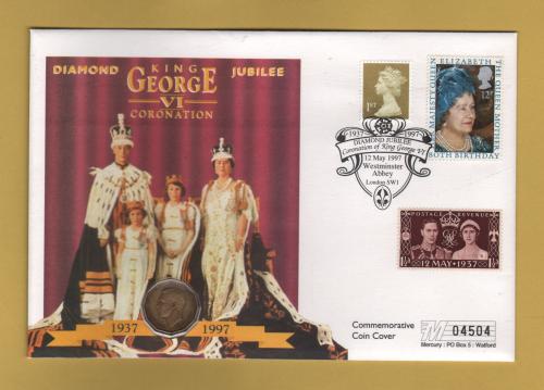 Westminster/Mercury - 12th May 1997 - `Diamond Jubilee - King George Vl Coronation` - U.K. Coin/Stamp Cover