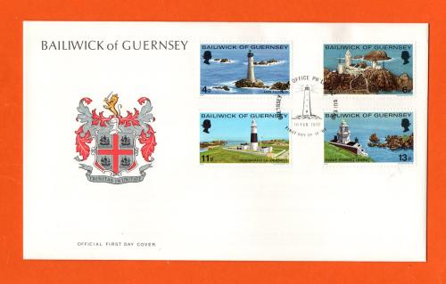 Bailiwick Of Guernsey - FDC - 1976 - Lighthouse Issue - Official First Day Cover