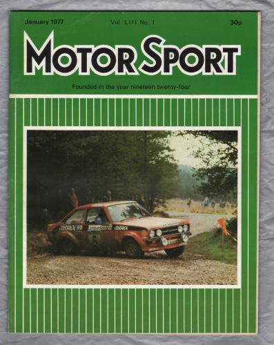 MotorSport - Vol.L111 No.1 - January 1977 - `....A Visit to Masarati and De Tomaso` - Published by Motor Sport Magazines Ltd