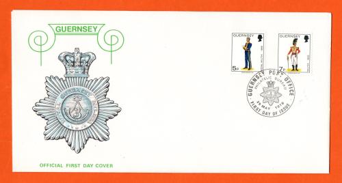 Bailiwick Of Guernsey - FDC - 1976 - Royal Guernsey Militia - Definitive Issue - 5p-7p Stamps - Official First Day Cover