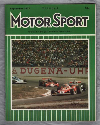 MotorSport - Vol.L111 No.9 - September 1977 - `Opel l` - Published by Motor Sport Magazines Ltd