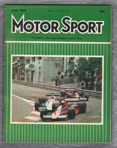 MotorSport - Vol.LlV No.6 - June 1978 - `Road Impressions: The Reliant Scimitar GTE` - Published by Motor Sport Magazines Ltd