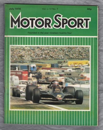 MotorSport - Vol.LlV No.7 - July 1978 - `Le Mans 24-Hour Race ` - Published by Motor Sport Magazines Ltd