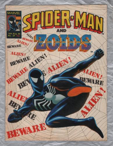 Spider-Man And Zoids - No.24 - 19th August 1986 - `Beware Alien!` - Published by Marvel Comics