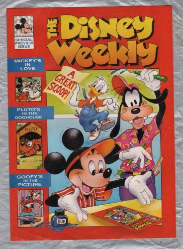 The Disney Weekly - Special Preview Issue - 1991 - `Mickey`s in Love,Pluto`s in the Doghouse,Goofy`s in the Picture` - Published by Fleeway Publications