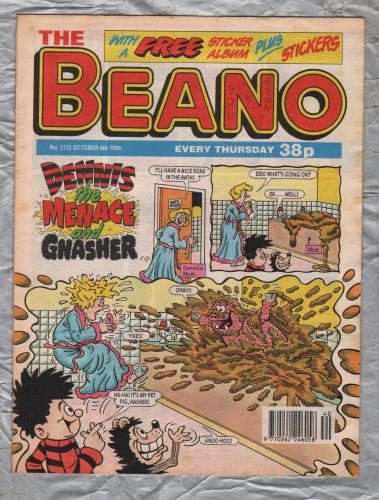 The Beano - Issue No.2725 - October 8th 1996 - `Dennis The Menace And Gnasher` - D.C. Thomson & Co. Ltd