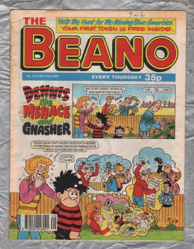 The Beano - Issue No.2714 - July 23rd 1994 - `Dennis The Menace And Gnasher` - D.C. Thomson & Co. Ltd