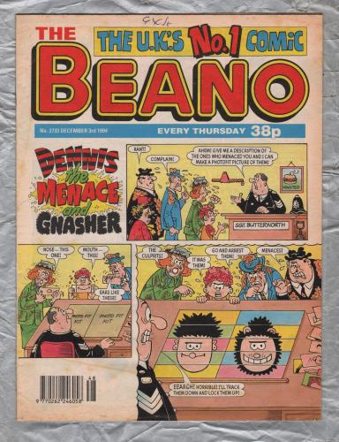 The Beano - Issue No.2733 - December 3rd 1994 - `Dennis The Menace And Gnasher` - D.C. Thomson & Co. Ltd