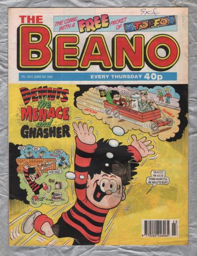 The Beano - Issue No.2812 - June 8th 1996 - `Dennis The Menace And Gnasher` - D.C. Thomson & Co. Ltd