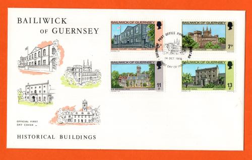 Bailiwick Of Guernsey - FDC - 1976 - Historical Buildings Issue - Official First Day Cover