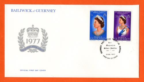 Bailiwick Of Guernsey - FDC - 1977 - The Queens Silver Jubilee Issue - Official First Day Cover