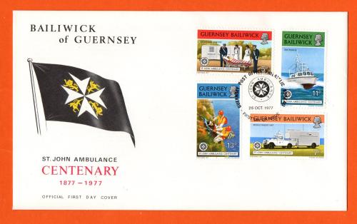 Bailiwick Of Guernsey - FDC - 1977 - St John Ambulance Centenary 1877-1977 Issue - Official First Day Cover