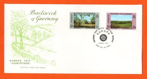 Bailiwick Of Guernsey - FDC - 1977 - Europa 1977 Countryside Issue - Official First Day Cover