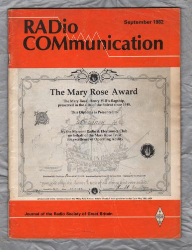 RADio COMmunication - September 1982 - Vol.58 No.9 - `Absorption Wavemeters For 144MHz` - Published by RSGB Publications