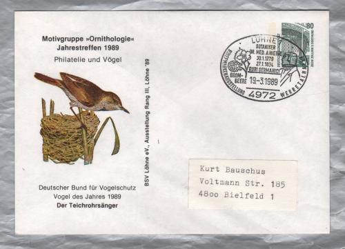 Annual Ornithology Meeting in Lohne Cover 1989 - `Lohne 1 - Botaniker - DR.Med.A.Weine - 30.1.1779-27.1.1834 - Rubi Germanici - 19-3-89...`Postmark - 80 Pfennig Stamp from 1987