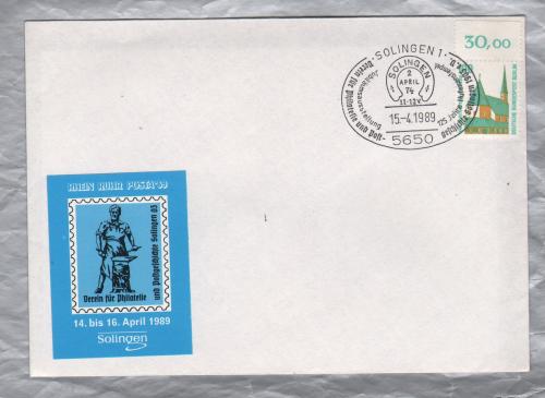 Rhein Ruhr Posta `89 Cover - `Association for Philately and Postal History -Solingen 03` - with Pictorial Postmark - 100 Pfennig Stamp from 1989