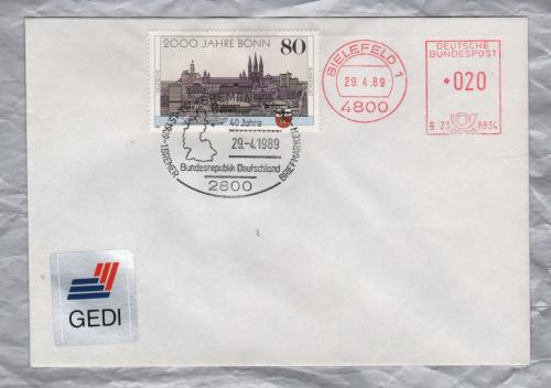 Independent Cover - Bremen 40 Jahre - 29-4-89 - Bundesrepublik Deutschland - Pictorial Postmark - Single 2000 Years of Bonn Stamp Issued in 1989 - 20 Pfg Frank 